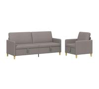 VidaXL - Sofá con almacenamiento (2 unidades), color gris pardo poliéster, sofá moderno, cómodo con almacenamiento, cojines de espuma, fundas extraíbles, estilo limpio
