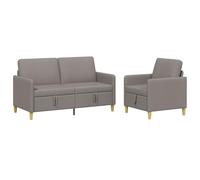VidaXL - Sofá con almacenamiento (2 unidades), color gris pardo poliéster, sofá moderno, cómodo con almacenamiento, cojines de espuma, fundas extraíbles, estilo limpio