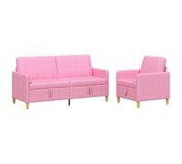 VidaXL - Sofá con almacenamiento (2 unidades), color rosa, poliéster, sofá moderno, cómodo con almacenamiento, cojines de espuma, fundas extraíbles, estilo limpio