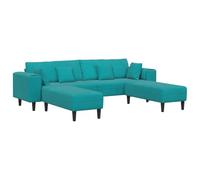 vidaXL Sofá con cojín 3 pcs Tuquesa Terciopelo, Sofá para la Sala, diseño Moderno, Marco de contrachapado, Cojines de Espuma, Asientos Elegantes, tapicería de Calidad