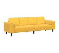 vidaXL Sofá con cojín Amarillo Claro 250 x 77 x 76 cm Tela de Pana, Sofá Elegante para Sala, Asientos Modernos con Cojines, cómodo Corduroy, diseño Funcional y Estiloso