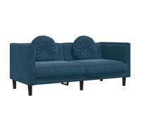 vidaXL Sofá con Cojines 2 plazas Terciopelo Azul