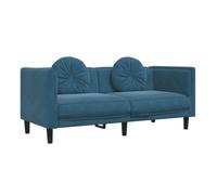 vidaXL Sofá con Cojines 2 plazas Terciopelo Azul