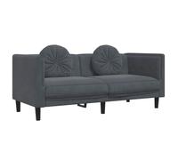 vidaXL Sofá con Cojines 2 plazas Terciopelo Gris Oscuro