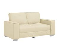 vidaXL Sofá de Dos plazas Crema Asientos Modernos de Cuero sintético | Diseño Compacto para Sala y Oficina | Muebles Interiores cómodos | Soporta 110 kg | Sofá Elegante