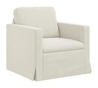 vidaXL Sofá Crema 78 x 78 x 80 cm Terciopelo, Sala, Sofá Moderno, Diseño Ergonómico, Asientos de Terciopelo, Sofá Seccional Modular, Familiar Contemporáneo