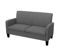 vidaXL Sofá 2 Plazas Tela 135x65x76 cm Gris Oscuro Asiento Silla Sillón Mueble