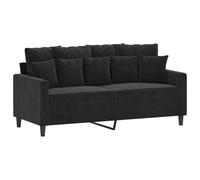 vidaXL Sofá de 2 Plazas, Asiento con Reposabrazos Respaldo, Sillón de Descanso Relax Televisión, Sofá Tapizado para Salón, Tela Negro