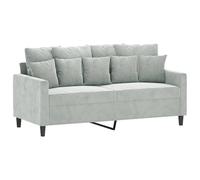 vidaXL Sofá de 2 Plazas, Asiento con Reposabrazos Respaldo, Sillón de Descanso Relax Televisión, Sofá Tapizado para Salón, Tela Gris Claro