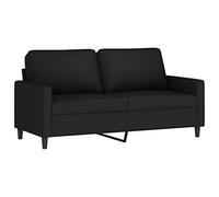 vidaXL Sofá de 2 Plazas, Asiento con Reposabrazos Respaldo, Sillón de Descanso Televisión, Sofá Tapizado para Salón, Terciopelo Negro