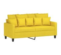 vidaXL Sofá de 2 Plazas, Asiento con Reposabrazos Respaldo, Sofá de Descanso Televisión, Sillón Tapizado para Salón Hogar, Tela Amarillo Claro