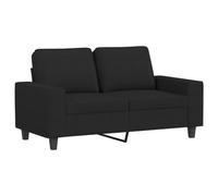 vidaXL Sofá de 2 Plazas, Asiento con Reposabrazos Respaldo, Sofá de Descanso Televisión, Sillón Tapizado para Salón Hogar, Tela Negro