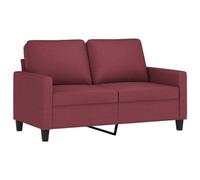 vidaXL Sofá de 2 Plazas, Asiento con Respaldo Reposabrazos Acolchados, Sofá Tapizado de Descanso, Sillón para Salón Hogar, Tela Rojo Tinto
