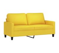 vidaXL Sofá de 2 Plazas, Asiento con Respaldo Reposabrazos Acolchados, Sofá Tapizado de Descanso, Sillón para Salón Hogar, Tela Amarillo Claro