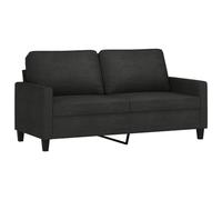 vidaXL Sofá de 2 Plazas, Asiento con Respaldo Reposabrazos Acolchados, Sofá Tapizado de Descanso, Sillón para Salón Hogar, Tela Negro