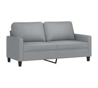 vidaXL Sofá de 2 Plazas, Asiento con Respaldo Reposabrazos Acolchados, Sofá Tapizado de Descanso, Sillón para Salón Hogar, Tela Gris Claro