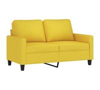 vidaXL Sofá de 2 Plazas, Asiento con Respaldo Reposabrazos Acolchados, Sofá Tapizado de Descanso, Sillón para Salón Hogar, Tela Amarillo Claro
