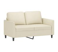 vidaXL Sofá de 2 Plazas, Asiento con Respaldo Reposabrazos, Sofá de Descanso Televisión, Sillón Tapizado para Salón, Cuero Sintético Color Crema