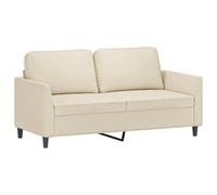 vidaXL Sofá de 2 Plazas, Asiento con Respaldo Reposabrazos, Sofá de Descanso Televisión, Sillón Tapizado para Salón, Cuero Sintético Color Crema
