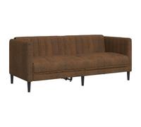 vidaXL Sofá de 2 Plazas, Asiento de Relax con Respaldo Reposabrazos, Sillón Tapizado de Televisión, Mueble para Salón, Cuero Sintético de Ante Marrón