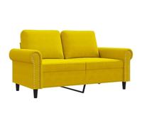 vidaXL Sofá de 2 Plazas, Asiento Tapizado con Respaldo Reposabrazos, Sofá de Relax Descanso Televisión, Mueble para Salón, Terciopelo Amarillo