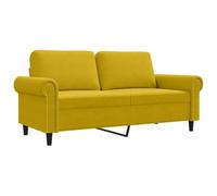 vidaXL Sofá de 2 Plazas, Asiento Tapizado con Respaldo Reposabrazos, Sofá de Relax Descanso Televisión, Mueble para Salón, Terciopelo Amarillo