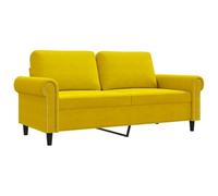 vidaXL Sofá de 2 Plazas, Asiento Tapizado con Respaldo Reposabrazos, Sofá de Relax Descanso Televisión, Mueble para Salón, Terciopelo Amarillo