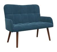vidaXL Sofá de 2 Plazas Azul 115 x 61 x 87 cm Terciopelo