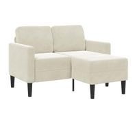 vidaXL Sofá de 2 plazas con Chaise Longue en Forma de L Crema 125 cm, sofá de 2 plazas para Dormitorio, sofá de Dos plazas, sofá de Dos plazas