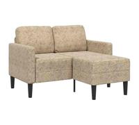 vidaXL Sofá de 2 plazas con Chaise Longue en Forma de L, Gris Claro, 125