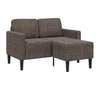 vidaXL Sofá de 2 plazas con Chaise Longue en Forma de L, Gris Oscuro, 125 cm, Piel sintética