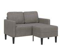 vidaXL Sofá de 2 plazas con Chaise Longue en Forma L Gris Claro 125 cm, sofá de 2 plazas para Dormitorio, sofá de Dos plazas, sofá de Dos plazas