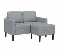 vidaXL Sofá de 2 plazas con Chaise Longue en Forma L Gris Claro 125cm, sofá de 2 plazas para Dormitorio, sofá de Dos plazas, sofá de Dos plazas