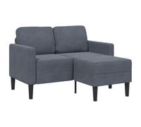 vidaXL Sofá de 2 plazas con Chaise Longue en Forma L Gris Oscuro 125cm