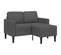 vidaXL Sofá de 2 plazas con Chaise Longue en Forma L Gris Oscuro 125cm, sofá de 2 plazas para Dormitorio, sofá de Dos plazas, sofá de Dos plazas