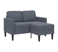 vidaXL Sofá de 2 plazas con Chaise Longue en Forma L Gris Oscuro 125cm, sofá de 2 plazas para Dormitorio, sofá de Dos plazas, sofá de Dos plazas
