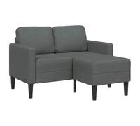 vidaXL Sofá de 2 plazas con Chaise Longue en Forma L Gris Oscuro 125cm, sofá de 2 plazas para Dormitorio, sofá de Dos plazas, sofá de Dos plazas