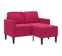 vidaXL Sofá de 2 plazas con Chaise Longue en Forma L Rojo Vino 125 cm