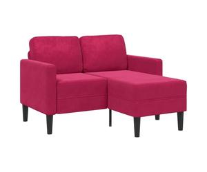 vidaXL Sofá de 2 plazas con Chaise Longue en Forma L Rojo Vino 125 cm