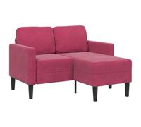 vidaXL Sofá de 2 plazas con Chaise Longue en Forma L Rojo Vino 125 cm, sofá de 2 plazas para Dormitorio, sofá de Dos plazas, sofá de Dos plazas
