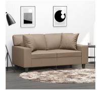 vidaxl Sofá de 2 plazas con cojines cuero sintético capuchino 120 cm
