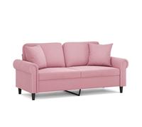 Vidaxl sofá de 2 plazas con cojines terciopelo rosa 140 cm