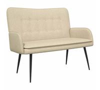 vidaXL Sofá de 2 Plazas Crema 115 x 61 x 87 cm Tela, Sala, sofá Moderno, Asiento cómodo, loveseat contemporáneo, sofá Elegante, Mueble Minimalista, Relax