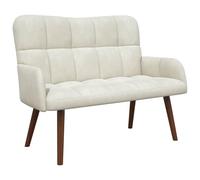 vidaXL Sofá de 2 Plazas Crema 115 x 61 x 87 cm Terciopelo