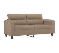 vidaXL Sofá de 2 plazas de Cuero sintético Color Capuchino 140 cm