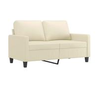 Vidaxl sofá de 2 plazas de cuero sintético color crema 120 cm