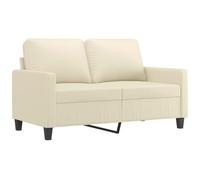vidaXL Sofá de 2 Plazas, Silla con Reposabrazos Respaldo, Sillón de Descanso Televisión, Asiento Tapizado para Salón, Cuero Sintético Color Crema