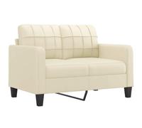 vidaXL Sofá de 2 plazas de Cuero sintético Color Crema 120 cm, sofá, sofá de Dos plazas, Asientos de salón, sofás, sofá tapizado, sofá de 2 Personas