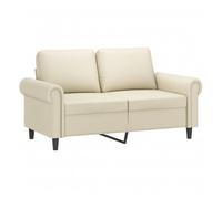 Vidaxl sofá de 2 plazas de cuero sintético color crema 120 cm