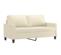 Vidaxl sofá de 2 plazas de cuero sintético color crema 140 cm